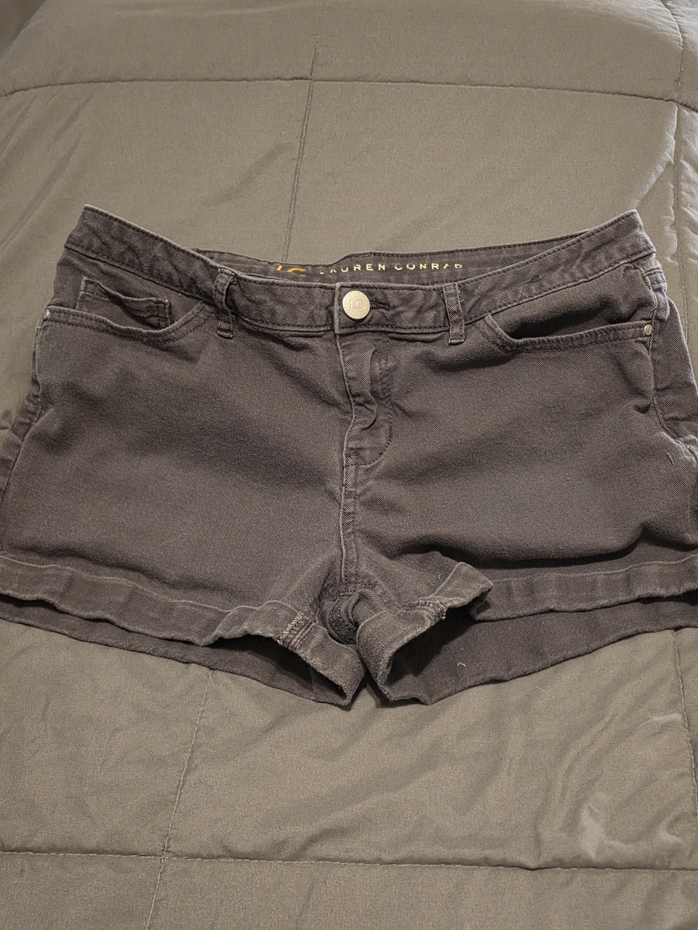 LC Lauren Conrad Black Denim Shortie Shorts